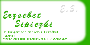 erzsebet sipiczki business card